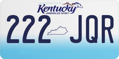 KY license plate 222JQR