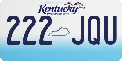 KY license plate 222JQU
