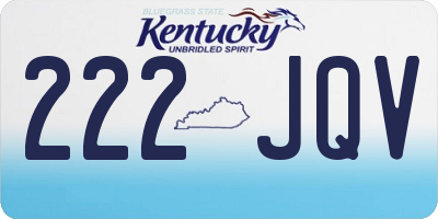 KY license plate 222JQV