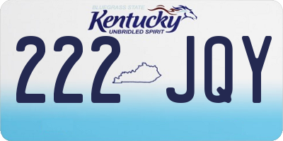 KY license plate 222JQY