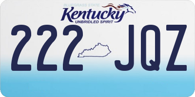 KY license plate 222JQZ