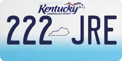 KY license plate 222JRE