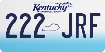KY license plate 222JRF