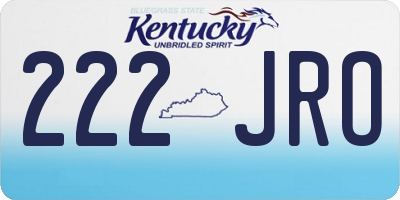 KY license plate 222JRO
