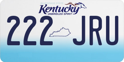 KY license plate 222JRU