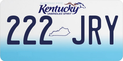 KY license plate 222JRY