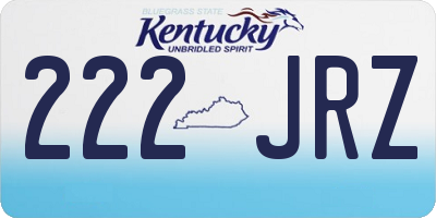 KY license plate 222JRZ