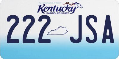 KY license plate 222JSA