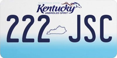 KY license plate 222JSC