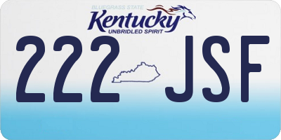 KY license plate 222JSF