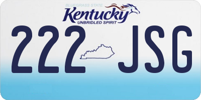 KY license plate 222JSG