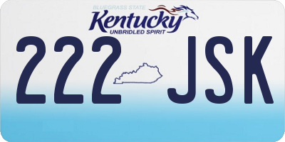 KY license plate 222JSK