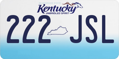 KY license plate 222JSL