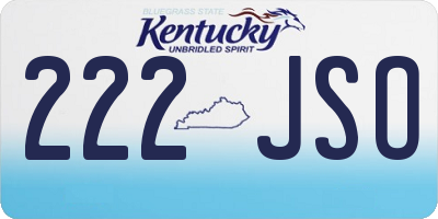 KY license plate 222JSO