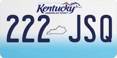 KY license plate 222JSQ