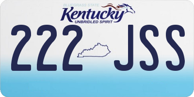 KY license plate 222JSS