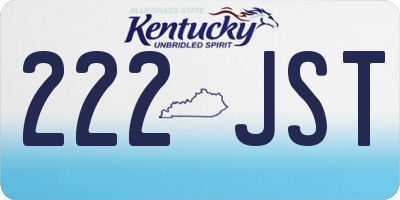 KY license plate 222JST