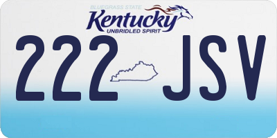 KY license plate 222JSV