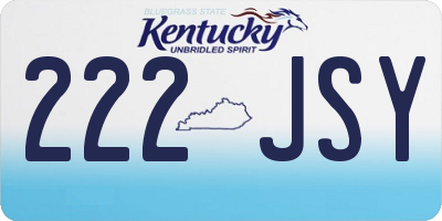 KY license plate 222JSY