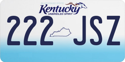 KY license plate 222JSZ