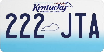KY license plate 222JTA