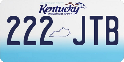 KY license plate 222JTB