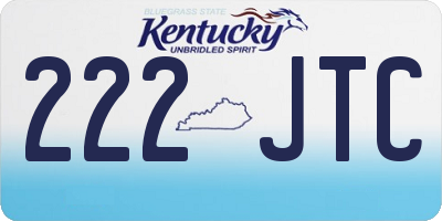 KY license plate 222JTC