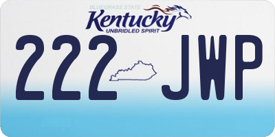KY license plate 222JWP