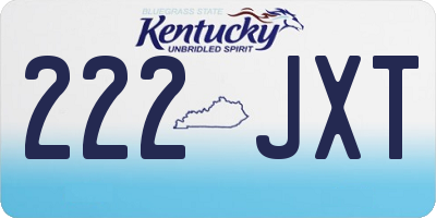 KY license plate 222JXT