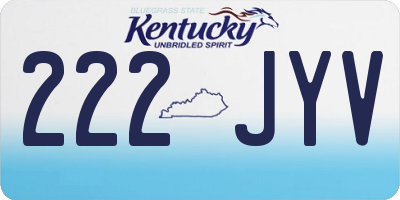 KY license plate 222JYV