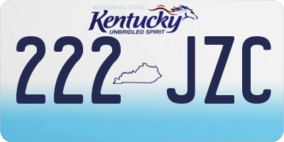 KY license plate 222JZC