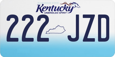 KY license plate 222JZD
