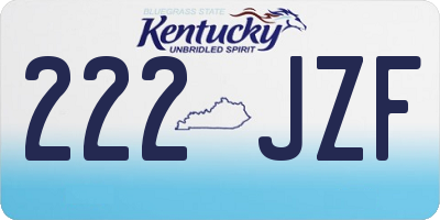 KY license plate 222JZF