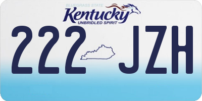KY license plate 222JZH