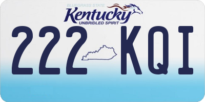 KY license plate 222KQI