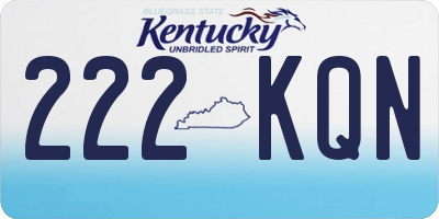KY license plate 222KQN