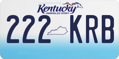 KY license plate 222KRB
