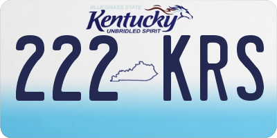 KY license plate 222KRS