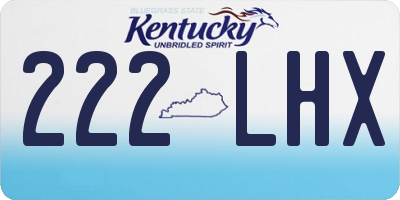 KY license plate 222LHX