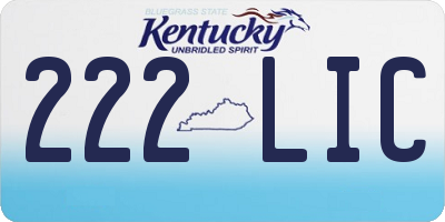 KY license plate 222LIC