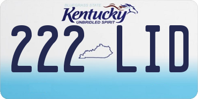 KY license plate 222LID