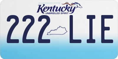 KY license plate 222LIE
