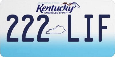 KY license plate 222LIF