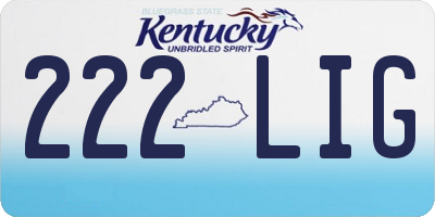 KY license plate 222LIG