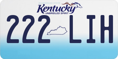 KY license plate 222LIH