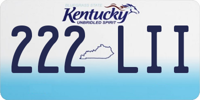 KY license plate 222LII