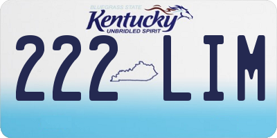 KY license plate 222LIM
