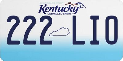 KY license plate 222LIO