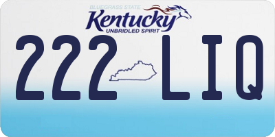 KY license plate 222LIQ