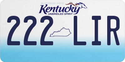 KY license plate 222LIR